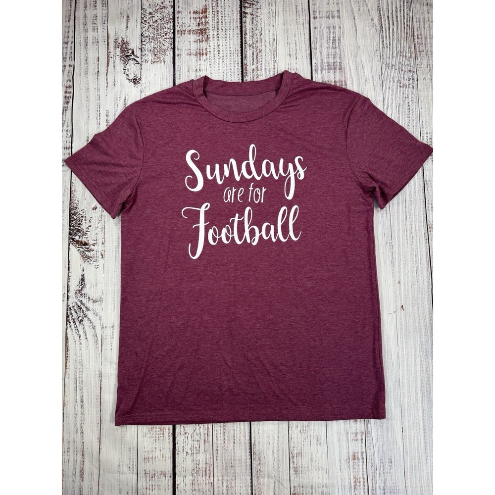 Sundays Are For Football T Shirt Funny Sunday Graphic Women's Size Large Red